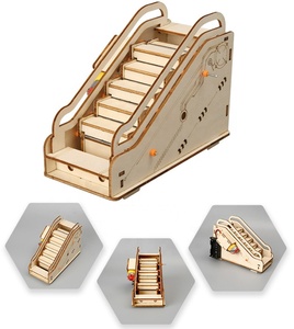 Ahşap Yürüyen Merdiven Bilim Küçük Oyuncak Konveyör Bant Teknolojisi Asansör DIY El Deney Malzemeleri 5-7 Yaş Arası Unisex - Product Image 2