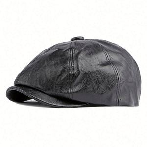 Casquette Gavroche Classique Britannique pour Homme, Casquette de Golf Vintage en Cuir PU, Casquette à Visière pour la Conduite, Vente en Gros - Product Image 5