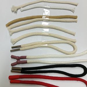 Cordón redondo 100% algodón con puntas metálicas, extremo de cuerda con acabado especial, accesorios de ropa para sudaderas, pantalones y chaquetas. - Product Image 1