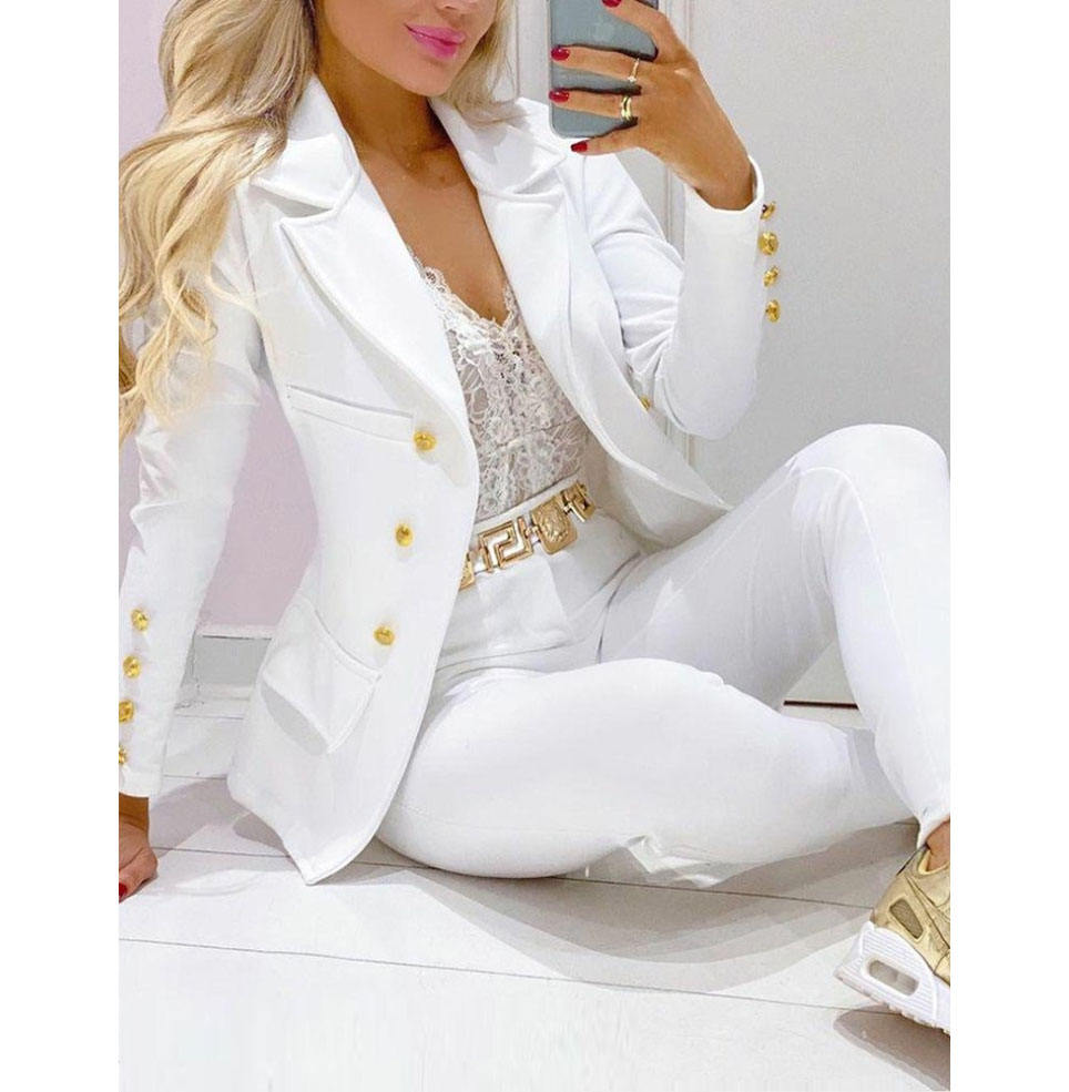 2022 Wholesale New Arrival Ol Match Set Woman Career Women Professional Suits Office Formal Blazers And Pants Two Piece Set 