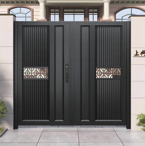 Porte résidentielle en aluminium brun simple à commande automatique, couleur personnalisée, best-seller, <span class=keywords><strong>avec</strong></span> services de support intégrés - Product Image 1