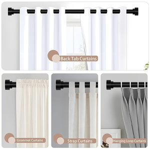 Aroddy 28-48 inch nối dài màu đen tam giác kim loại thanh rèm và finials điều chỉnh Rèm cực Windows giá tốt nhất - Product Image 6