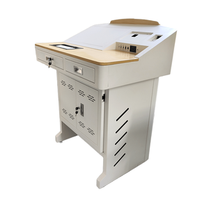 Mobilier scolaire podium numérique de haute qualité en acier et bois plate-forme multimédia de bureau d'enseignant avec armoires de rangement - Product Image 5