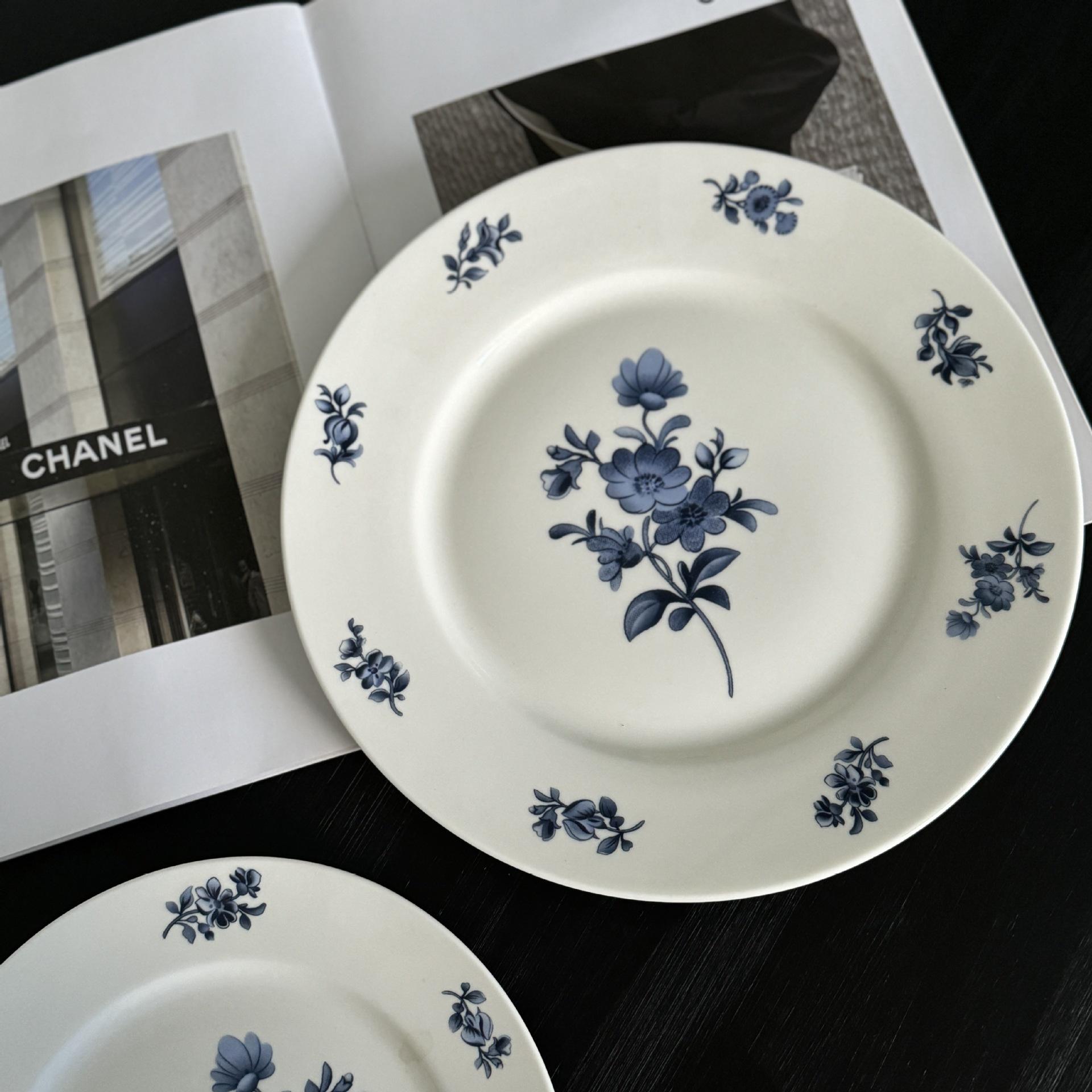 Retro blue flower 10-inch dial