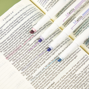 Resaltador Dos en una Punta de cincel y Punta de delineador fino Juego de pastel Marcador a base de agua Resaltador DE LA Biblia sin sangrado - Product Image 5