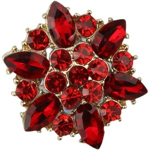 Assortiment de boutons de luxe en métal strass rouge Boutons fantaisie ronds dorés brillants - Product Image 5