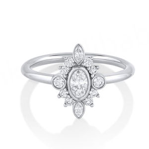 Bague vintage plaquée or rose S925, bague de fiançailles en moissanite en forme de poire, bijoux pour femmes - Product Image 1