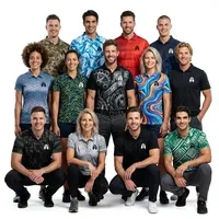 Polo respirant à séchage rapide 100% polyester, design luxueux et moderne, motif imprimé par sublimation doux