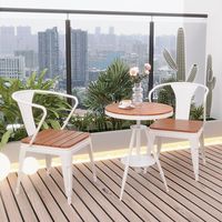 Ensemble de table en bois en plastique anti-corrosion pour extérieur pour café balcon de loisirs en plein air
