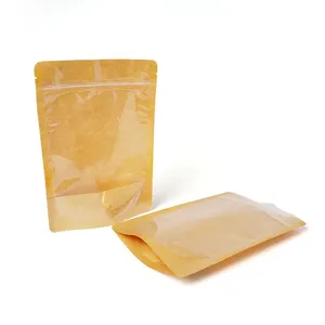 中宝中国工厂定制高品质食品级袋棕色牛皮纸袋，带透明大窗户