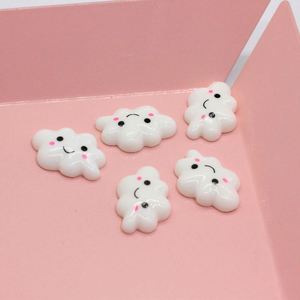 Slime Charms Trắng Phim Hoạt Hình Nụ Cười Nhỏ Đám Mây 14 Mét X 22 Mét Flatback Cabochon Trang Trí Nhựa Tô Điểm Scrapbooking Craft DIY - Product Image 6