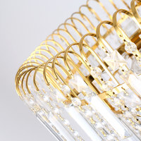 Lustre en cristal de style européen moderne minimaliste de luxe, finition dorée, éclairage LED, installation double usage, garantie de 5 ans