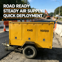 Compresseur d'air mobile diesel à vis XAS160DD 7 m³/min 88 kW d'occasion pour chantier