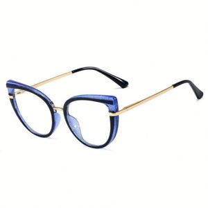 Gafas Ópticas de Metal con Bisagras de Resorte, Monturas de Gafas TR90 para Mujer, Gafas Anti Luz Azul para Juegos, Última Moda - Product Image 3