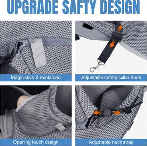 Échantillon Gratuit : Sac de Transport pour Chien, Petit Sac à Bandoulière pour Animaux de Compagnie, pour Chiens et Chats de Petite Taille, Voyage Mains Libres, Sac à Main pour Chiots, Sac en Maille, Gris Mignon - Product Image 5
