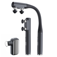 Pistolet de massage portatif sans fil avec moteur sans balais, contrôle de la minuterie, 4 têtes de massage – Coffret cadeau rechargeable