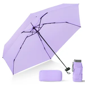 China Direct 19 Inch 6 Opvouwbare Mini Draagbare Handleiding Open En Dicht Met Eva Box Aangepaste Opvouwbare Paraplu