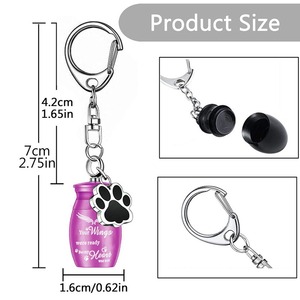 Modern Basit Paslanmaz Çelik Hava Geçirmez Kare Evcil Hayvan Urn Kolye Anahtarlık, Köpekler ve Kediler İçin Özelleştirilmiş Logolu Ambalaj ile Kökürlük İçin - Product Image 2