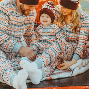 ملابس عائلية متطابقة للكريسماس بيجمة مطبوعة للأب والأم والأطفال والكلب ملابس متطابقة طقم بيجمة - Product Image 2