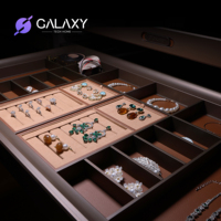Accessoires de garde-robe Galaxy : Plateau de présentation de bijoux, support décoratif, tiroir de rangement coulissant avec fermeture amortie