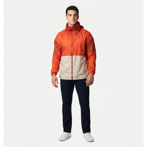 <b>Men's</b> Custom Logo Casual Loose Windbreaker <b>Jacket</b> Wholesale Latest Design with Waterproof Spring Hooded - Product Image 1