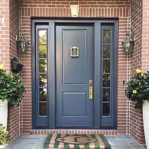 Nouvelle conception moderne de <span class=keywords><strong>porte</strong></span> d'entrée extérieure sécurisée en aluminium, <span class=keywords><strong>porte</strong></span> principale de patio avec grain de bois et verre, <span class=keywords><strong>porte</strong></span> de sécurité - Product Image 5