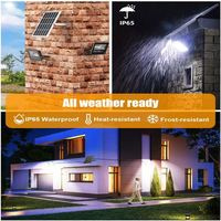 Projecteur solaire 600W pour extérieur, étanche IP65, lampe LED séparée à haute luminosité pour jardin, cour, route, sécurité