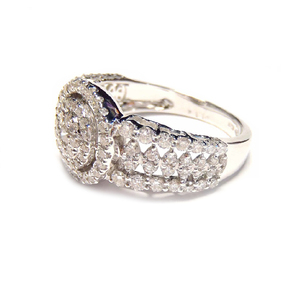 China Factory Price Dainty Lovely Fast Shipping 18k White SI Diamond Classic Wedding Fine Jewelries Cluster Rings Donna Gift - Product Image 2