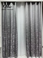 Lot de 3 rideaux occultants jacquard en polyester haute densité à œillets, motif géométrique abstrait, prêts à poser pour la revente
