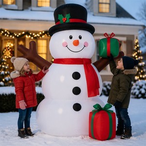 Muñeco de Nieve Inflable para Navidad de 3M 4M, Inflables Publicitarios, Decoración de Jardín, Muñeco de Nieve Navideño Inflable con Luces - Product Image 3