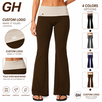 GH Leggings Évasés Femme Haute Qualité Effet Seconde Peau Color Block Taille Haute Effet Push-Up pour Pilates, Entraînement, Gym, Fitness, Yoga