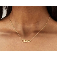 Collar con Nombre Personalizado de Plata de Ley 925, Venta al por Mayor de Fábrica, Colgante con Placa de Nombre en Letra Cursiva, Joyería para Mujer, Regalo de Cumpleaños