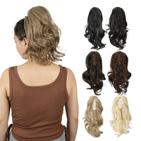 Queue de cheval synthétique courte Julianna Futura Fiber Kanekalon avec cordon de serrage et pince à griffes, résistante à la chaleur, extensions de cheveux synthétiques