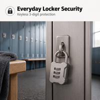 Cadenas à combinaison antivol compact en alliage métallique pour bagages, armoires, casiers de gym et voyages GSG-506