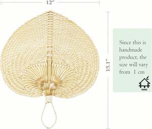 Abanico de Mano Tejido a Mano de Bambú de Vietnam, Marca Guansen, Abanicos de Palma Personalizados, Abanico de Ratán y Rafia - Product Image 6