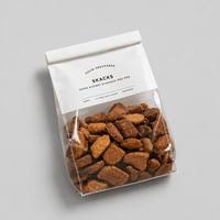 Pochette d'emballage transparente personnalisée avec bande de pliage en papier pour biscuits, noix, bonbons, produits de boulangerie et aliments