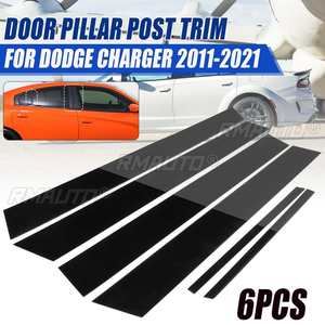 6pcs/set <b>Car</b> <b>Window</b> Pillar Posts <b>Sticker</b> Glossy Black for Dodge Charger 2011 2012 2013 2014 2015 2016 2017 2018 2019 2020 2021 - Product Image 1