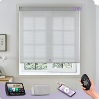 Stores alvéolaires électriques intégrés à installation facile avec télécommande Wi-Fi, automatiques et alimentés par batterie pour fenêtres