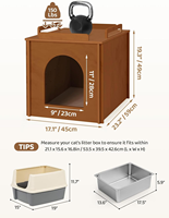 Enclos pour litière de chat en bois moderne, meuble dissimulé, tapis pour litière, maison pour chat multifonctionnelle, durable, personnalisable
