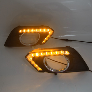 Led DRL ban ngày chạy Sương Mù Ánh sáng đèn lái xe với lần lượt tín hiệu màu vàng ánh sáng ban ngày cho Nissan x Trail X-Trail 2014 2015 2016 - Product Image 6