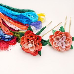 Hilo de Seda de Morera para Bordado, Paquete de 8 Piezas, Estilo Antiguo, Materiales para Horquillas Hechas a Mano, Accesorios de Flores de Terciopelo - Product Image 3
