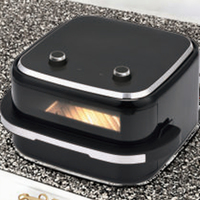 Grand écran de contrôle tactile Fenêtre visible Séparée Technologie de chaleur supérieure inférieure Pieds antiadhésifs Friteuse à air multifonctionnelle