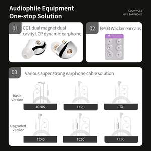 Auricolari HIFI CC1 con Interfaccia <span class=keywords><strong>3</strong></span>.5mm, SNR 110dB, Driver LCP da 11mm, Kit con Cavo Type-C/DAC, <span class=keywords><strong>3</strong></span> Auricolari, Alloggiamento in Alluminio, Audio di Qualità Senza Disturbi - Product Image 3