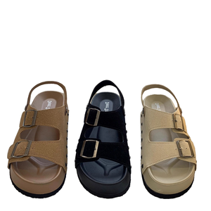 Collection Printemps-Été – Sandales plates blanches décontractées pour femme avec semelle extérieure épaisse en EVA et tige en PU, idéales pour toutes les saisons - Product Image 1