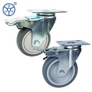 Wbd rodas de parafuso, 50mm pequeno giratório tipo castor poliuretano rodas parafuso 1.5 polegadas rodas com freio - Product Image 2