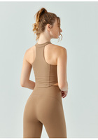 Gilet de yoga à fermeture à glissière avant personnalisé coupe semi-fixe pour femmes