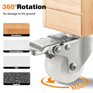 Roulettes de chaise de bureau en gros d'usine, roulettes pivotantes en acier inoxydable de 1,5 pouce et 2 pouces, roulettes en polyamide et nylon - Product Image 3