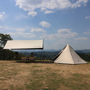 Tente de camping YGY 150D Oxford noire PU5000mm+ UPF50+ avec pare-soleil 3x4m, ouverture rapide automatique, une chambre, été - Product Image 5