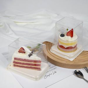 Boîte à gâteau transparente, boîte à cupcakes, boîte en plastique transparente portable en PET, boîte cadeau, emballage en rouleau de gâteau en plastique long - Product Image 5