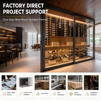Solución Personalizada de Sala de Vinos con Cristal, Sistema Modular de Estantes Metálicos para Vino con Pantalla LED para Villas, Hoteles, Restaurantes y Bodegas
